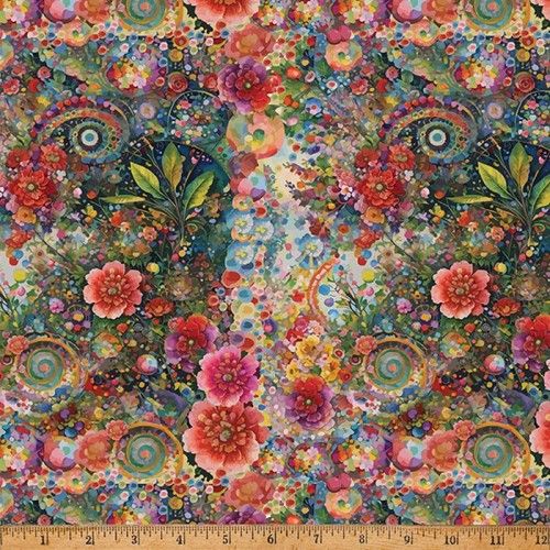 Picture of Fabric Whimsical Flowers Small Multi